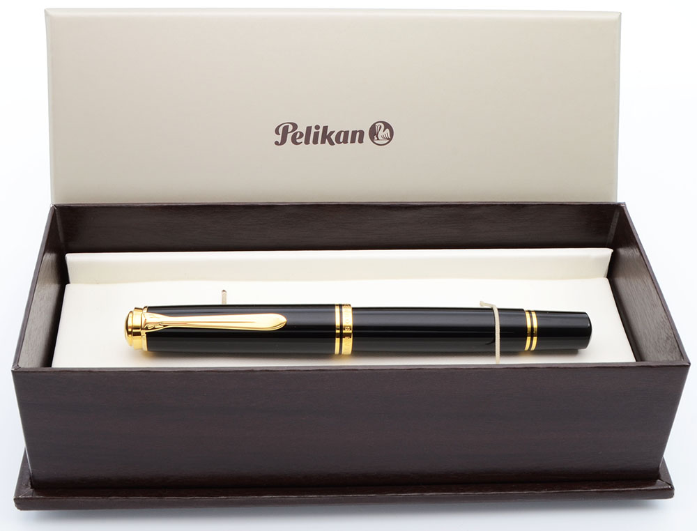 Pelikan M1000 Fountain Pen - Oversize, Black w/Gold Trim, 18K Fine